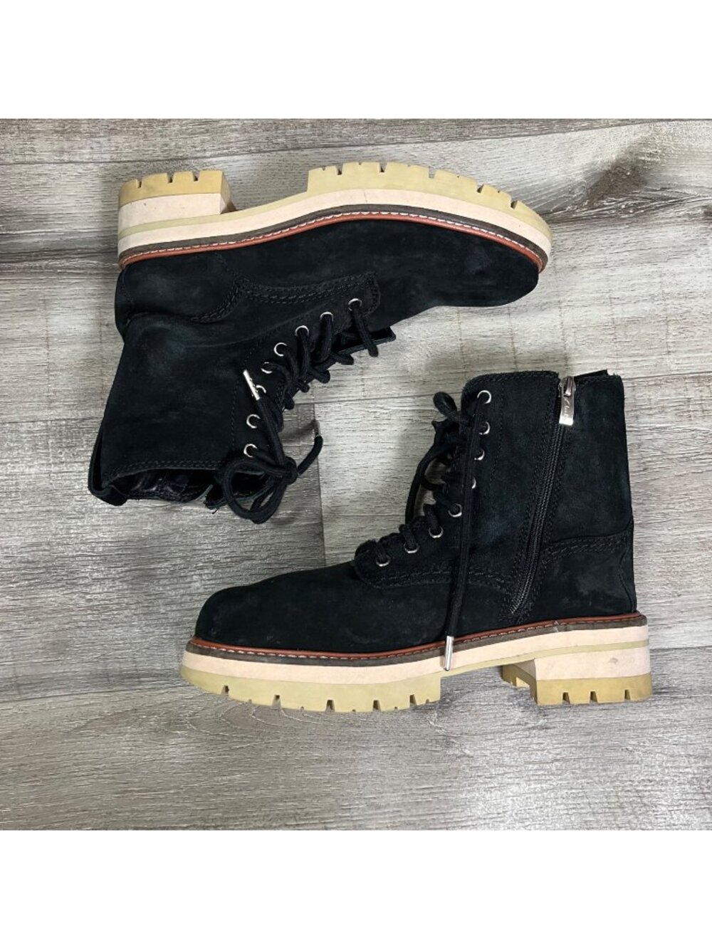 Clarks Orianna High Lace Up Combat Boots Suede Black Women’s Size 6